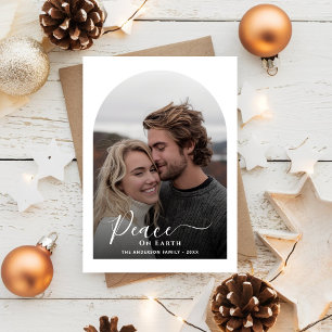 Cartes Pour Fêtes Annuelles Paix Noire & Blanc Sur Terre Arche de Noël Photo