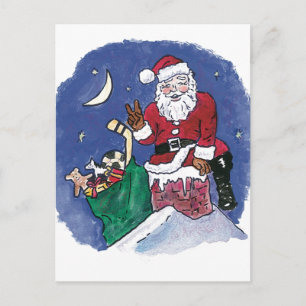 Cartes Pour Fêtes Annuelles Paix ! Père Noël