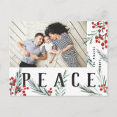 Cartes Pour Fêtes Annuelles Paix photo typographique Botanique (Devant)