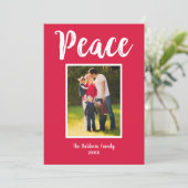 Cartes Pour Fêtes Annuelles Paix Rouge Brossé photo de script (Debout devant)