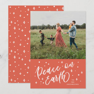 Cartes Pour Fêtes Annuelles Paix Rouge sur Terre Lettres de Noël Photo