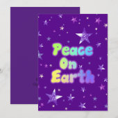 Cartes Pour Fêtes Annuelles Paix sur Terre  (Devant / Derrière)
