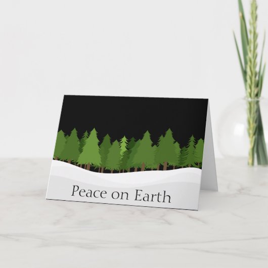 Cartes Pour Fêtes Annuelles Paix sur Terre À feuillage persistant vacances (Devant)