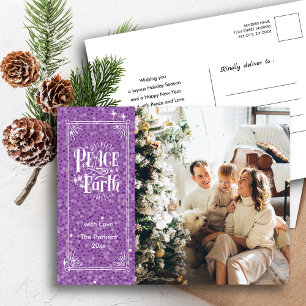 Cartes Pour Fêtes Annuelles Paix sur Terre Étincelle Parties scintillant viole