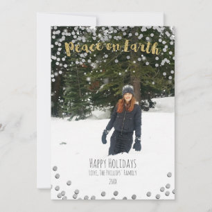 Cartes Pour Fêtes Annuelles Paix sur Terre Or Argent Fête de Noël Photo