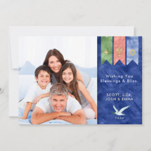 Cartes Pour Fêtes Annuelles Paix sur Terre Photo de vacances avec bénédictio