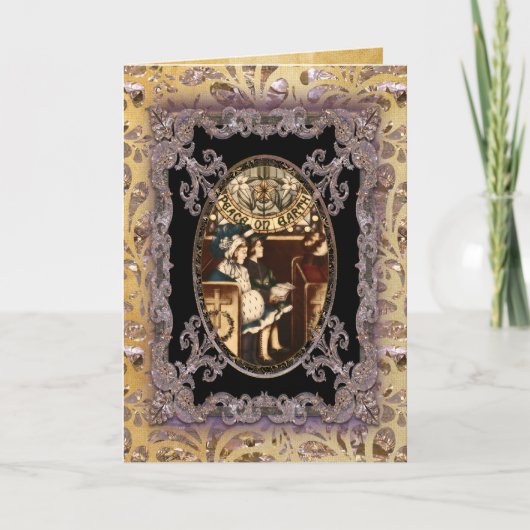 Cartes Pour Fêtes Annuelles Paix sur Terre Victorienne (Devant)