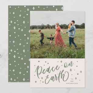 Cartes Pour Fêtes Annuelles Paix verte sur Terre Lettres de Noël Photo