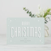 Cartes Pour Fêtes Annuelles Pale Green Joyeux Noël Retro Stations Appartement (Debout devant)