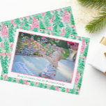 Cartes Pour Fêtes Annuelles Palm Beach Christmas Pink & Green Trees Photo<br><div class="desc">PreppyPrint.com - Celebrate Christmas in style! Add your personalized touch to these photocards. Transfer this design onto the products of your Choce too! Please visit my designer store,  PreppyPrint.com,  for coordinating items.</div>