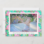 Cartes Pour Fêtes Annuelles Palm Beach Noël Pink Green Gingbread Photo (Devant)