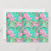 Cartes Pour Fêtes Annuelles Palm Beach Noël Pink Green Gingbread Photo (Dos)