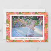 Cartes Pour Fêtes Annuelles Palm Beach Noël rose et orangé Photo (Devant)