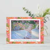 Cartes Pour Fêtes Annuelles Palm Beach Noël rose et orangé Photo (Debout devant)