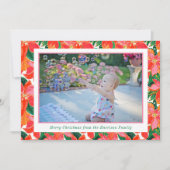Cartes Pour Fêtes Annuelles Palm Beach Noël rose orange Poinsettias Photo (Devant)