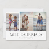 Cartes Pour Fêtes Annuelles Palm Feuilles Mele Kalikimaka Famille Photo Noël (Devant)