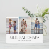 Cartes Pour Fêtes Annuelles Palm Feuilles Mele Kalikimaka Famille Photo Noël (Debout devant)