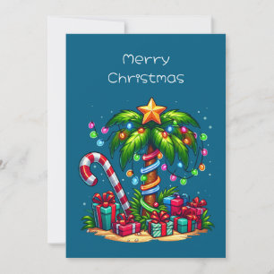 Cartes Pour Fêtes Annuelles Palmier de Noël tropical