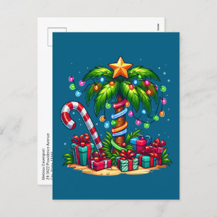 Cartes Pour Fêtes Annuelles Palmier de Noël tropical