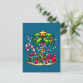 Cartes Pour Fêtes Annuelles Palmier de Noël tropical (Debout devant)