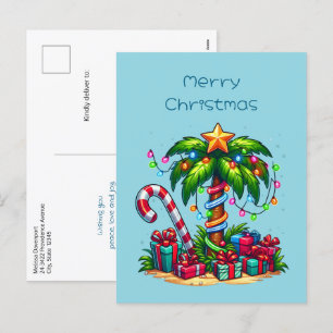 Cartes Pour Fêtes Annuelles Palmier de Noël tropical