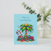 Cartes Pour Fêtes Annuelles Palmier de Noël tropical (Debout devant)