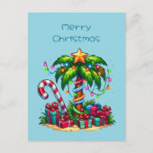 Cartes Pour Fêtes Annuelles Palmier de Noël tropical (Devant)
