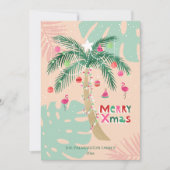 Cartes Pour Fêtes Annuelles Palmier de Noël tropical illustré (Devant)