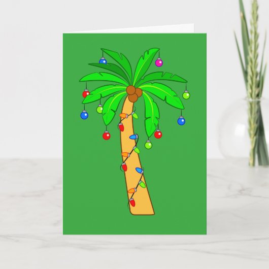 Cartes Pour Fêtes Annuelles Palmier décoré pour les vacances (Devant)