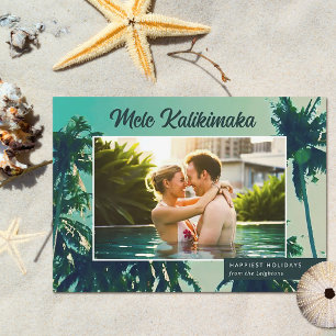 Cartes Pour Fêtes Annuelles Palmiers Mele Kalikimaka Photo horizontale