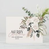 Cartes Pour Fêtes Annuelles Pampas herbe eucalyptus moody moderne boho élégant (Debout devant)