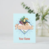 Cartes Pour Fêtes Annuelles Panama City Toucan Rétro Palm Trees Vintage (Debout devant)