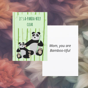 Cartes Pour Fêtes Annuelles Panda Bambou Fête des Mères