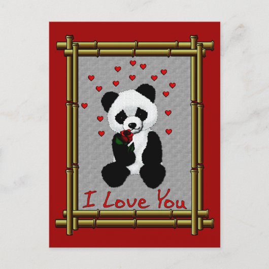 Cartes Pour Fêtes Annuelles Panda Bear Valentine (Devant)