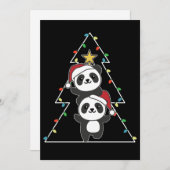 Cartes Pour Fêtes Annuelles Panda Christmas Tree Animaux de Noël Pandas (Devant / Derrière)