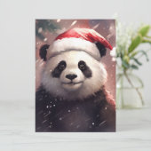 Cartes Pour Fêtes Annuelles Panda de Noël (Debout devant)