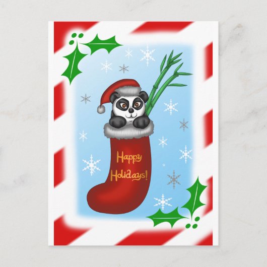 Cartes Pour Fêtes Annuelles Panda de Noël (Devant)