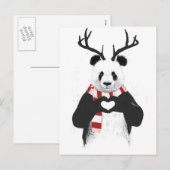 Cartes Pour Fêtes Annuelles Panda de Noël (Devant / Derrière)