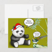Cartes Pour Fêtes Annuelles Panda de Noël (Devant / Derrière)