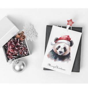 Cartes Pour Fêtes Annuelles Panda de Noël Holly Jolly, personnalisé