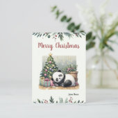 Cartes Pour Fêtes Annuelles Panda dormant (Debout devant)