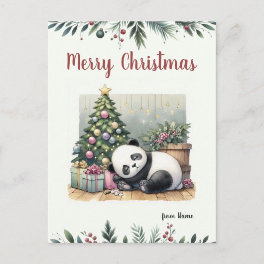 Cartes Pour Fêtes Annuelles Panda dormant (Devant)