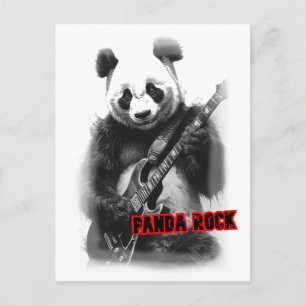 Cartes Pour Fêtes Annuelles Panda jouant du Rock sur un