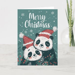 Cartes Pour Fêtes Annuelles Panda Joyeux Noël Personnalisé