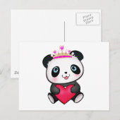 Cartes Pour Fêtes Annuelles Panda Lover Ventilateur Cadeau Saint-Valentin Coeu (Devant / Derrière)