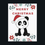 Cartes Pour Fêtes Annuelles Panda Noël Neige Animaux d'hiver Pandas<br><div class="desc">Le panda à Noël avec des lumières de fées. Animaux amusants avec des cadeaux et de la neige pour les vacances. Aussi drôle pour noël en juillet. Les pandas sont des animaux mignons et parfaits pour Noël.</div>