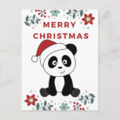 Cartes Pour Fêtes Annuelles Panda Noël Neige Animaux d'hiver Pandas (Devant)
