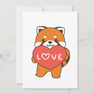 Cartes Pour Fêtes Annuelles Panda rouge pour la Saint-Valentin mignonne Animau