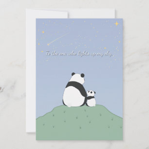 Cartes Pour Fêtes Annuelles Panda Sous Les Étoiles