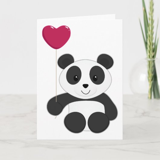 Cartes Pour Fêtes Annuelles Panda Valentine (Devant)